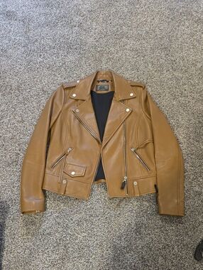 RUDSAK Women's Tan Leather Moto Jacket